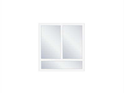 Zweiflügeliges Fenster mit Unterlicht