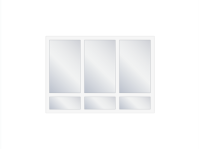 Dreiflügeliges Fenster cu dreiteiligem Unterlicht